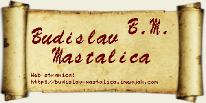 Budislav Mastalica vizit kartica